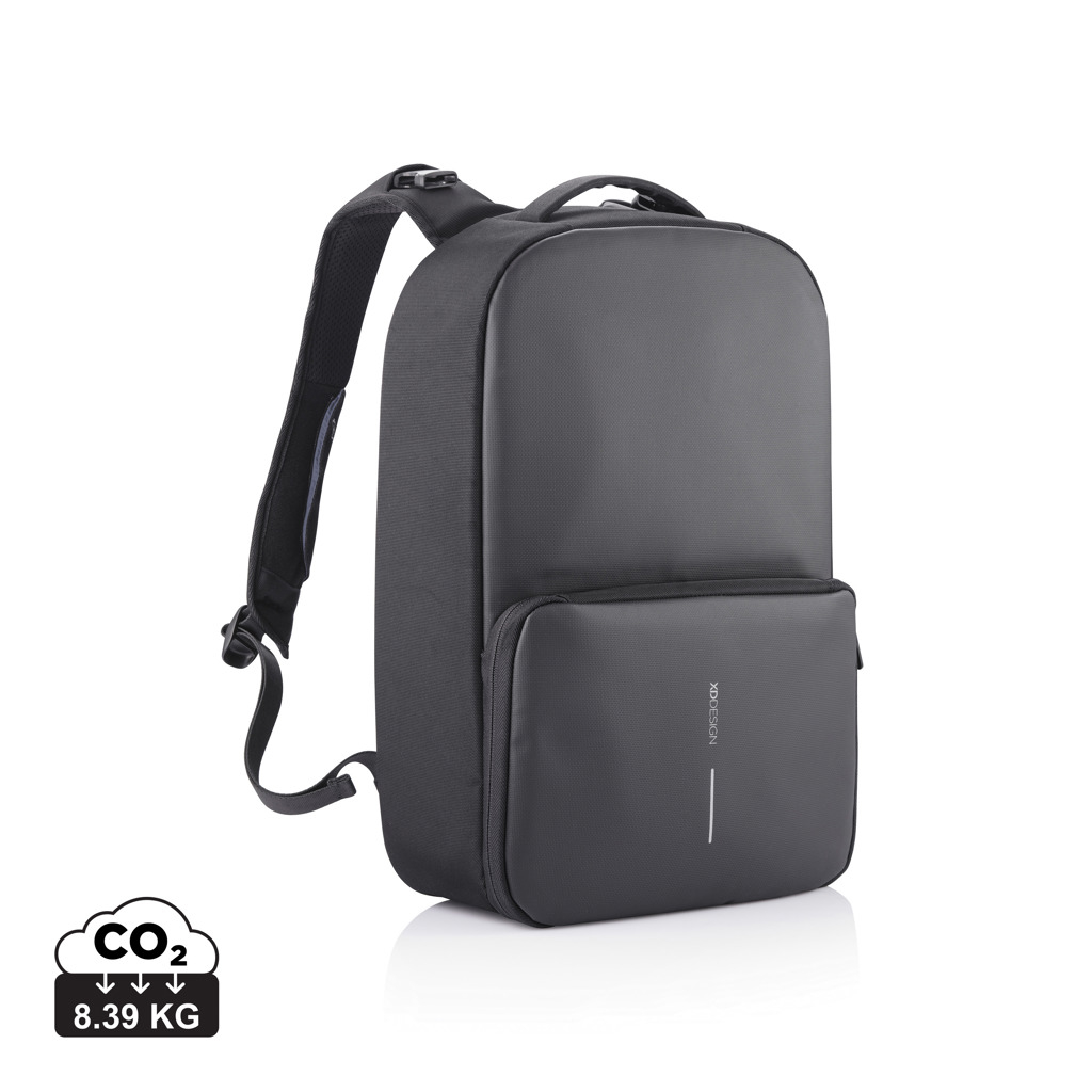 Sac de sport antivol publicitaire en rPET Flex noir / Bleu marine